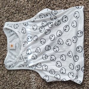 Black & White Alien Cropped Tank Top